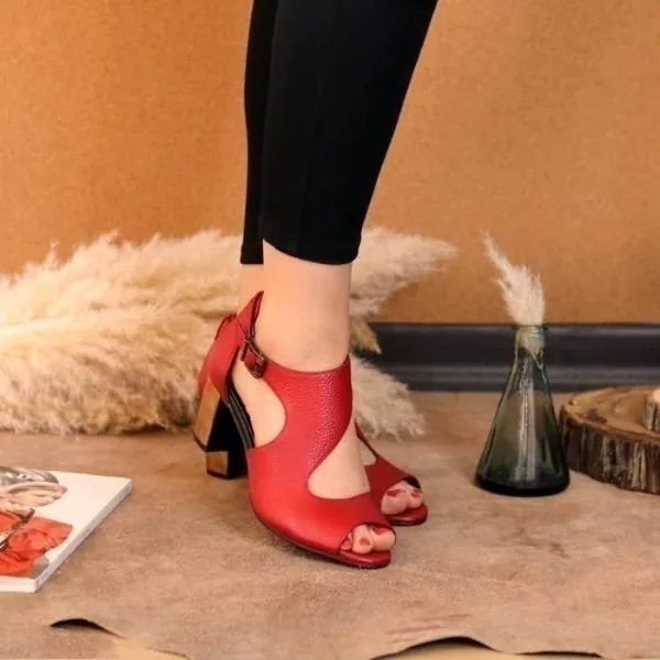 کفش زنانه مجلسی آیسو کد R874 قرمز | چرم تبریز کفش زنانه مجلسی آیسو کد R874 قرمز